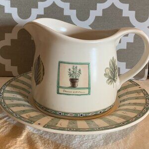 Pfaltzgraff Naturewood Gravy Boat and Saucer